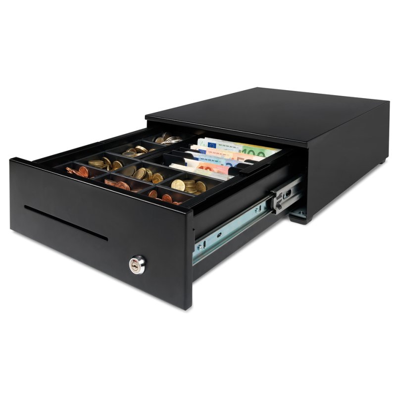 Safescan tiroir-caisse HD-3342 heavy duty, noir, 8 compartiments à pièces, 8 compartiments à billets
